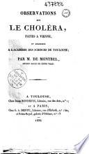 Observations sur le choléra, faites à Vienne
