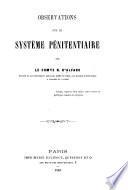 Observations sur le système penitentiaire