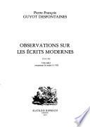 Observations sur les écrits modernes, 1735-1743