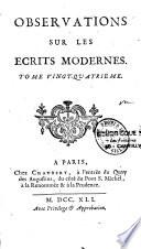Observations sur les Ecrits modernes de 1736 à 1743