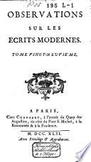 Observations sur les écrits modernes
