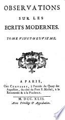 Observations sur les ecrits modernes