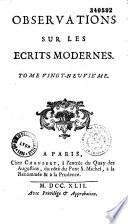 Observations sur les écrits modernes