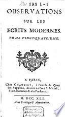Observations sur les écrits modernes