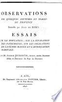 Observations sur quelques coutumes et usages de Provence recueillis