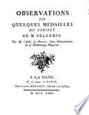 Observations sur quelques médailles du cabinet de M. Pellerin