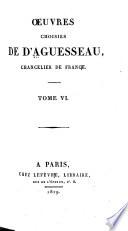 Oeuvres choisies de d'Aguesseau