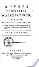 Oeuvres complètes d'Alexis Piron