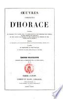 Oeuvres completes d'Horace traduites en francais et en prose par J. B. Monfalcon..