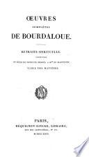 Oeuvres complètes de Bourdaloue ...