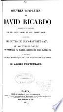 Oeuvres complètes de David Ricardo