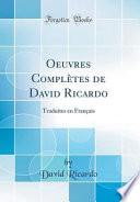 Oeuvres Complètes de David Ricardo