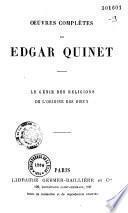 Oeuvres complètes de Edgar Quinet
