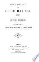 Oeuvres complètes de H. de Balzac