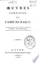 Oeuvres complètes de l'Abbé de Mably