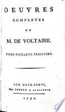 Oeuvres Complètes De M. De Voltaire