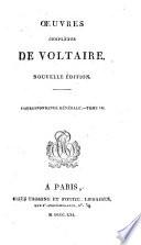 Oeuvres complètes de Voltaire. Tome premier (-soixantieme)