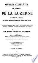 Oeuvres complètes du Cardinal de La Luzerne, évêque de Langres ...