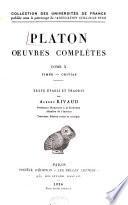 Oeuvres complètes: Timee. Critias. t.13, 1. ptie Lettres. 2. ptie. Dialogues suspects. 3. ptie. DIalogues apocryphes. Texte établi et tr. par JOseph Souilhé. 1926-30. 3 v
