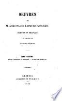 Oeuvres de Auguste Guillaume de Schlegel,