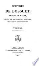Oeuvres de Bossuet, évéque de Meaux,