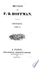 Oeuvres de F.-B. Hoffmann