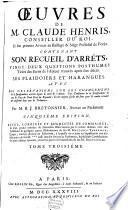 Oeuvres de m. Claude Henrys