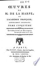 Oeuvres de m. de La Harpe ...