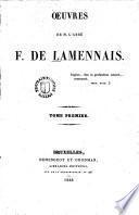 Oeuvres de M. l'abbé F. de Lamennais