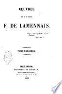 Oeuvres de m. l'abbé F. de Lamennais. Tome premier [- troisième]