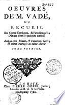 Oeuvres de M. Vadé