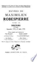 Oeuvres de Maximilien Robespierre