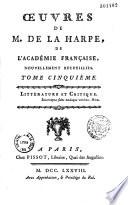 Oeuvres diverses de M. de La Harpe