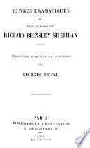 Oeuvres dramatiques du très honorable Richard Brinsley Sheridan