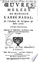 OEuvres mêlées de Monsieur l'abbé Nadal
