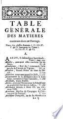 Oeuvres: Oeuvres diverses Extraits concernans quelques ouvrages de l'abbé de S. Réal. Table générale