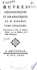 Oeuvres philosophiques et dramatiques de M. Diderot