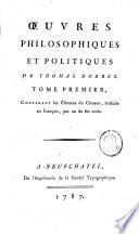 Oeuvres philosophiques et politiques de Thomas Hobbes. Tome premier - second