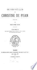 Oeuvres poétiques de Christine de Pisan