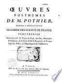 Oeuvres posthumes...contenant les traités des fiefs, des cens....