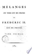 Oeuvres posthumes de Frédéric II, Roi de Prusse
