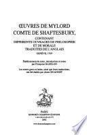 Oeuvres (Shaftesbury, Anthony Ashley Cooper, Earl of, 1671-1713)