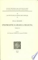Onomastica graeca selecta
