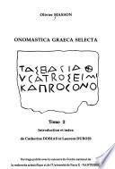 Onomastica graeca selecta