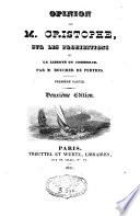 Opinion de M. Christophe sur les prohibitions et la liberté du commerce