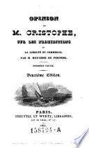 Opinion de M. Christophe sur les prohibitions et la liberte du commierce, 2. ed