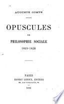 Opuscules de philosophie sociale, 1819-1828