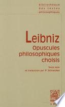 Opuscules philosophiques choisis
