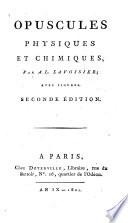 Opuscules physiques et chimiques
