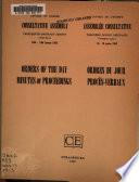 Orders of the day, minutes of proceedings